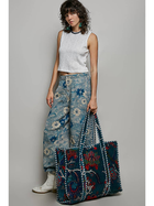 Botanical Velvet Quilted Tote Bag