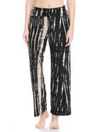 Buttery Soft Blk/Wht Print Pajama Pants with Drawstring