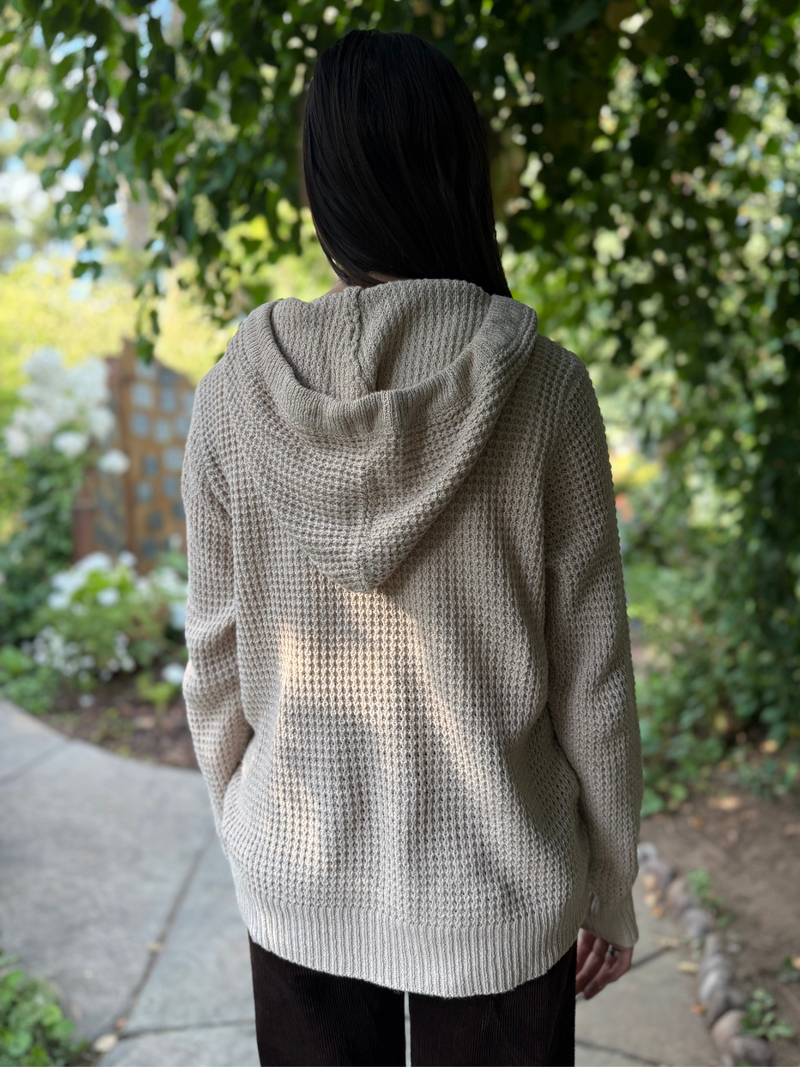 Sandstone Waffle Knit Hoodie