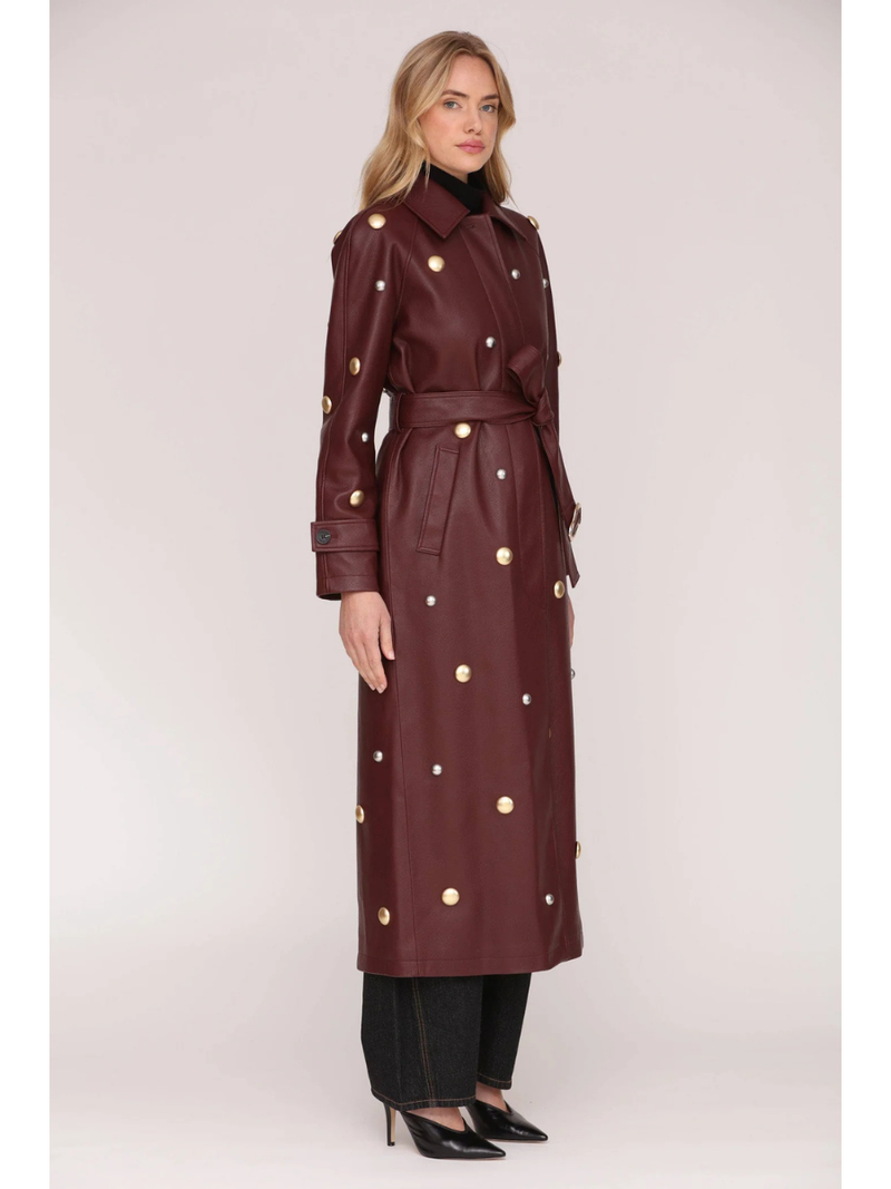 Studded Faux-Ever Leather Trench Coat – Grace & Joy Clothing Co.