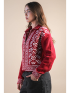 Festive Nordic Cardigan Red