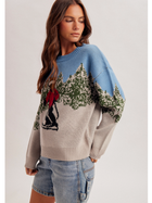 Alpine Skier Scenic Knit Sweater