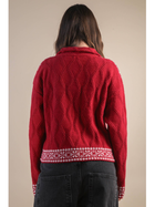 Festive Nordic Cardigan Red