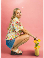 Garden Glow Button-Up Blouse