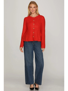 Sweetheart Button Cardigan