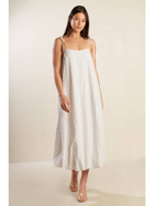 Striped Woven Midi Dress