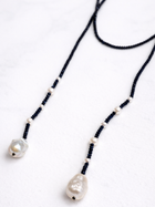 Long Lapis Lariat Necklace