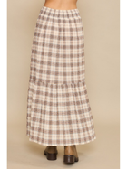 Willow Creek Plaid Ruffle Maxi Skirt
