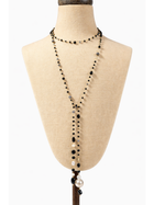 Mixed Pearls & Stones Lariat Necklace