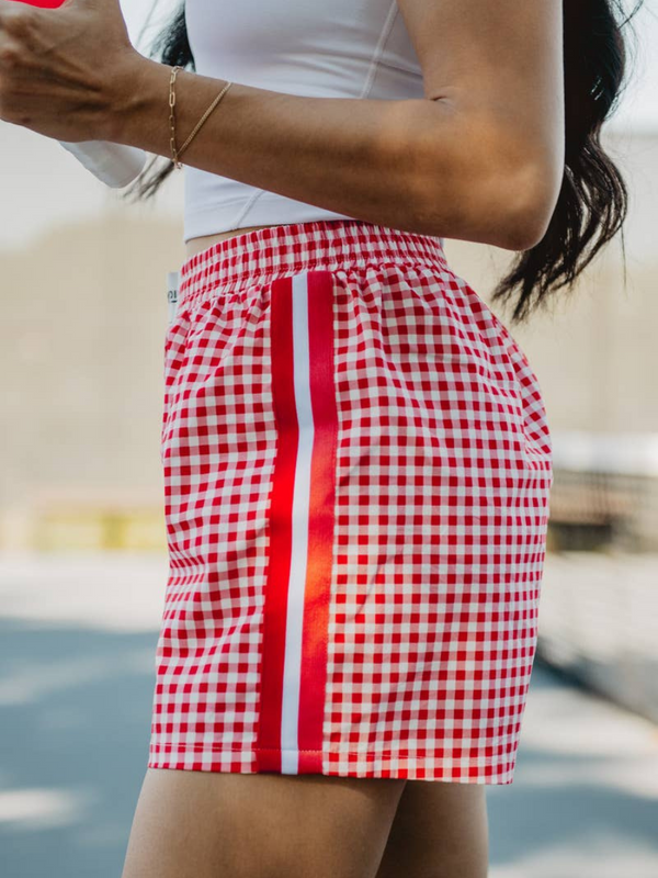 Red Plaid Cute Women's Boxer Short