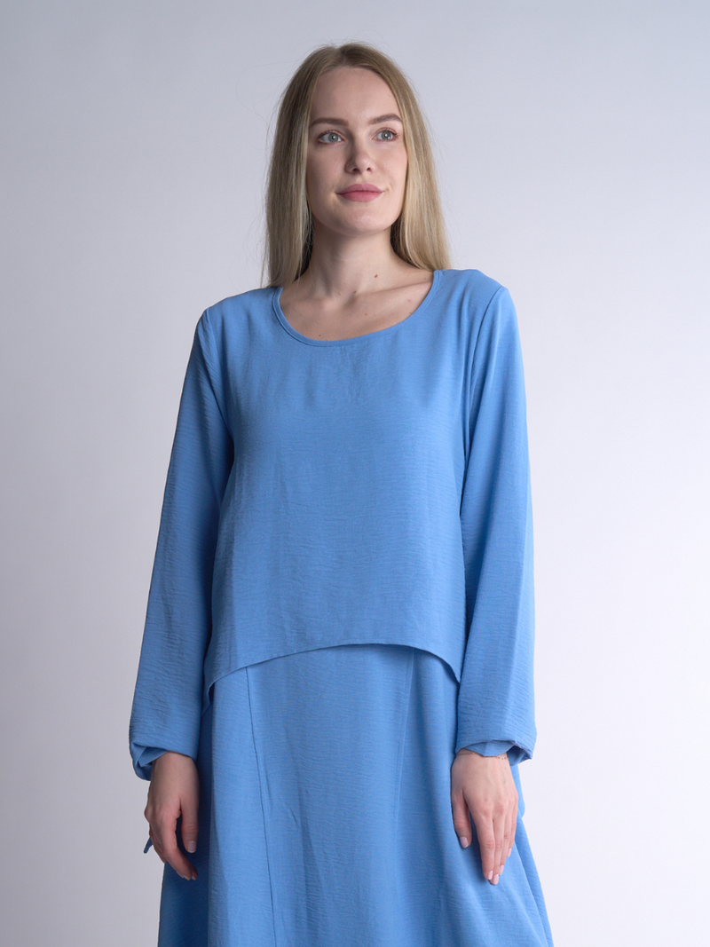 Air Flow Solid Poncho Top