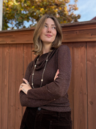 Off Shoulder Metallic Sweater