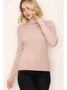 Soft Blush Beige Basic Turtleneck