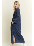 Mineral Wash Vneck Maxi Terry fall Dress