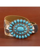 Western Concho Turquoise Stone Belt