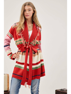 Desert Sunset Fringe Cardigan Plus