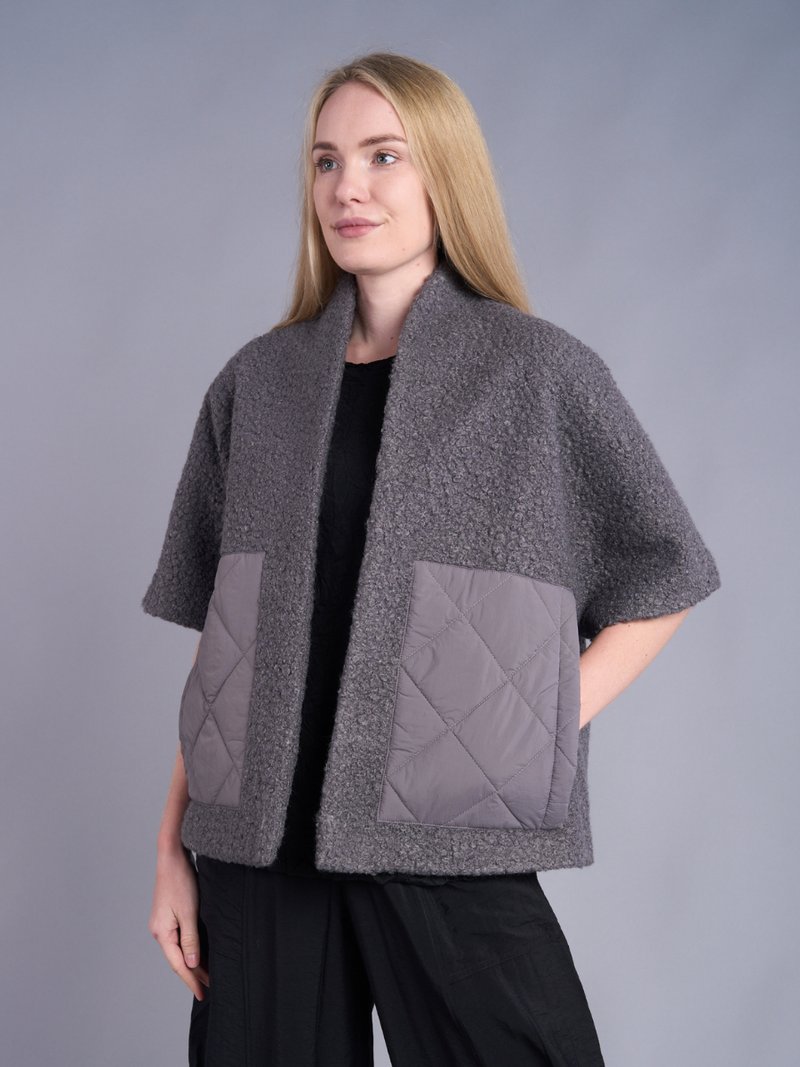 Quilted Pocket Short-Sleeve Jacket