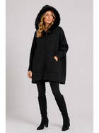 Hooded Fox Fur Trim Poncho