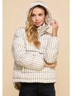 Gingham Pull Over Puffer Jacket