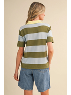 Striped Sweater Knit Polo