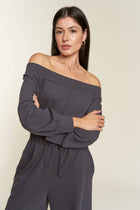 Off Shoulder Terry Jumpsuit