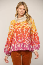 Sunset Mosaic Turtleneck Sweater