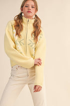 Butter Flower Zip Up Cardigan