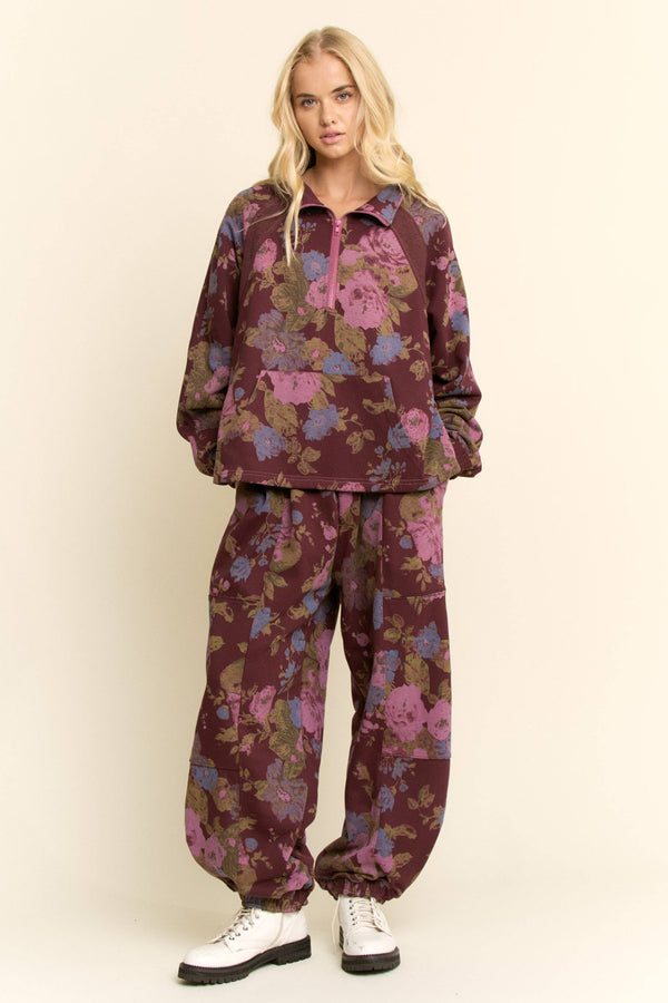 Marlowe Floral Half-Zip Set