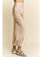 Champagne Bias Cut Midi Skirt