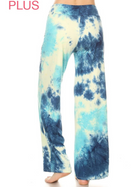 Plus Size Buttery Soft Blue Multi  PJ Pants w/ Drawstring