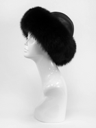 Fox Fur Hat w/Leather Top