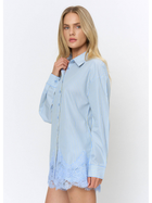 Scalloped Lace Button down Shirt