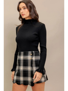Chloe Scallop Plaid Skort
