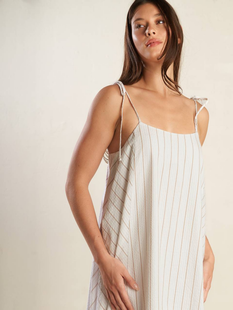 Striped Woven Midi Dress