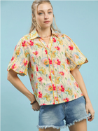 Garden Glow Button-Up Blouse