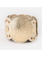Oval Leather Disc Link Belt