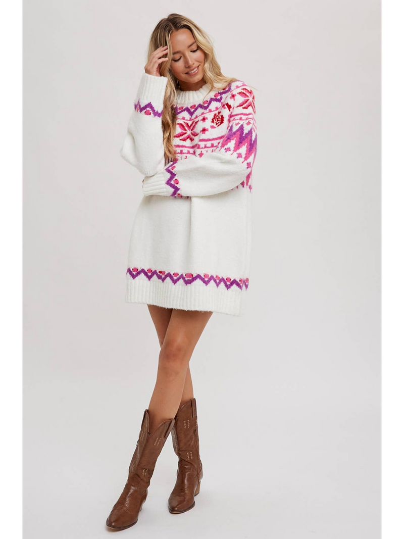 Snowflake Kiss Sweater Dress