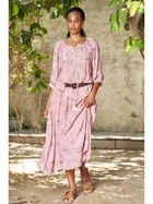 Blush Paisley Peasant Top & Midi Skirt Set