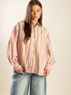 Blush Stripe Balloon Sleeve Blouse