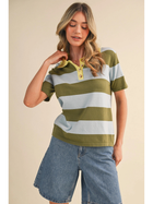 Striped Sweater Knit Polo