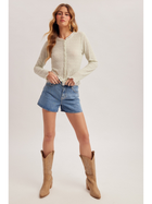 Sage Lace Button Cardigan
