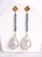 Dangle Beaded Earrings w/Baroque Pearl