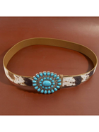 Western Concho Turquoise Stone Belt