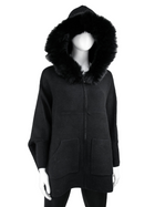 Luxe Fox Fur Trim Hooded Jacket