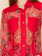 Firecracker Paisley Mesh Button-Up