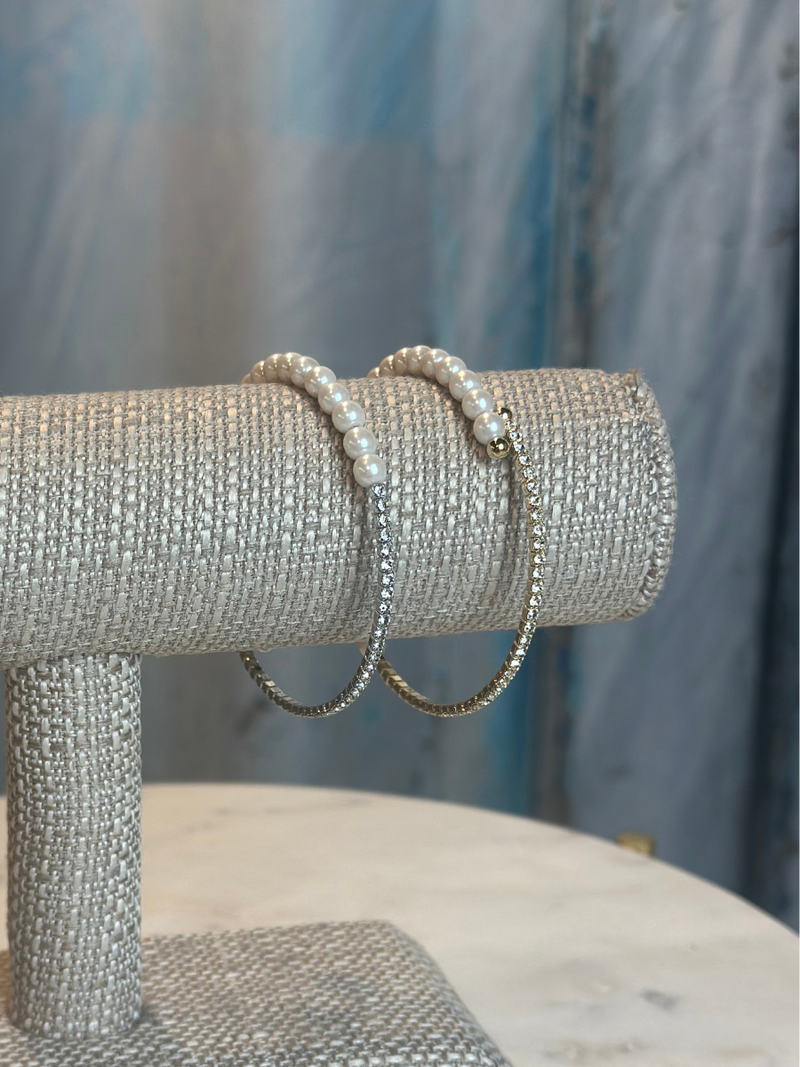 Half Pearl Halo Bracelet