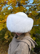 Fox Fur Hat w/Leather Top
