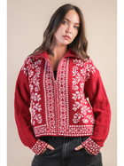 Festive Nordic Cardigan Red