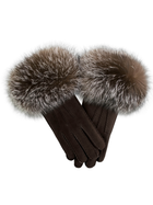 Sheepskin Gloves w/Fox Fur Trim