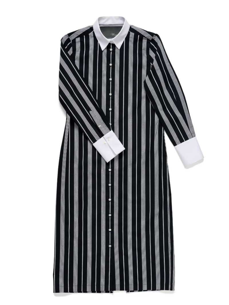 The Longest Shirt in Black + White Stripe